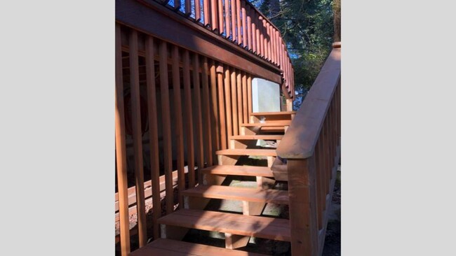 Stairs down to garden apt