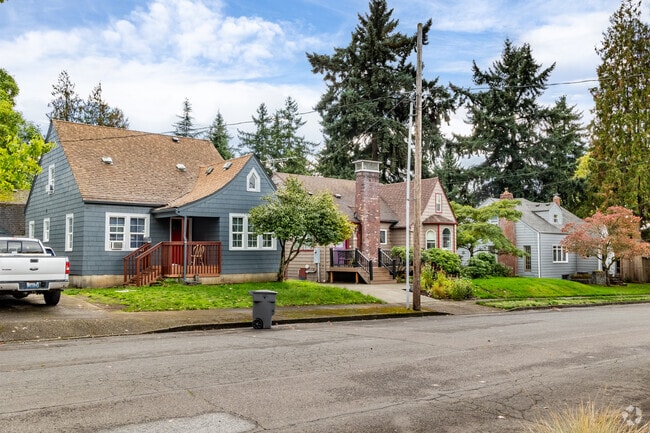 Tudors and bungalows sit beneath mature fir trees in the Shumway neighborhood.