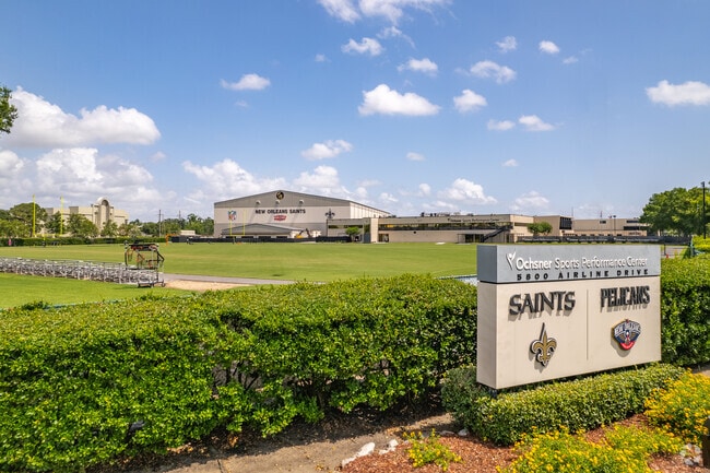 The New Orleans Saints spend the offseason practicing at the Ochsner Sports Performance Center in Airline Park.
