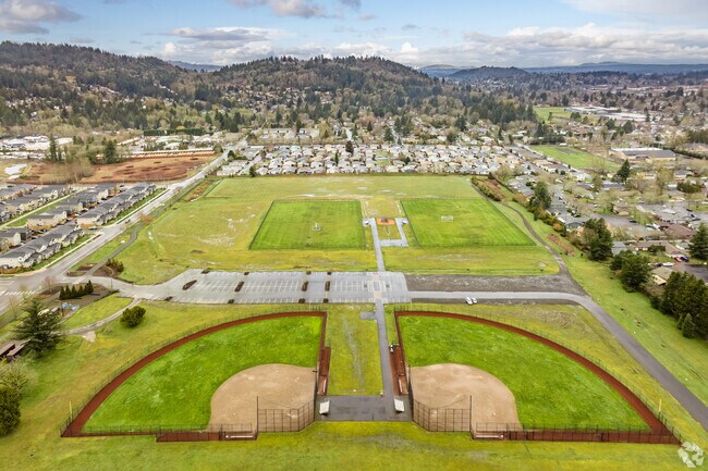 Gradin Community Sports Park offers fields and playgrounds near Mount Hood in Gresham.