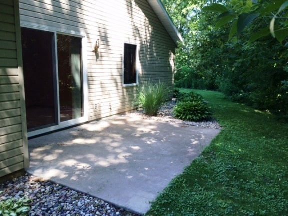 Shaded, private patio area