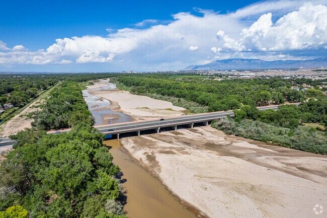 Follow the serpentine path of the Rio Grande River in Rose View Acres.