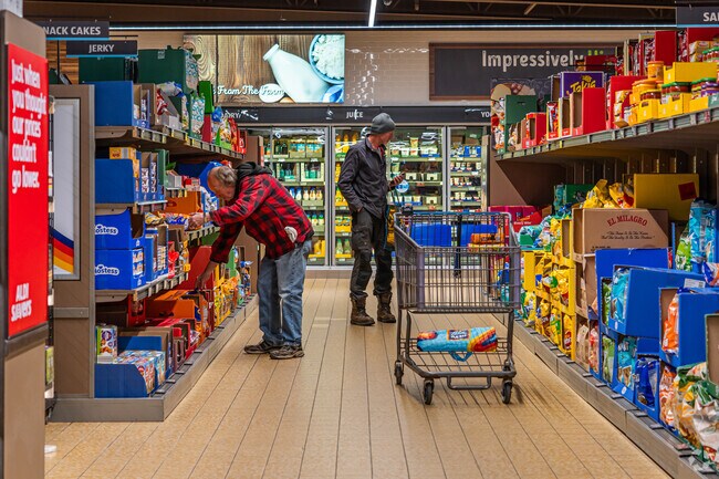 Biron residents head 4 miles away to Aldi for their everyday essentials.