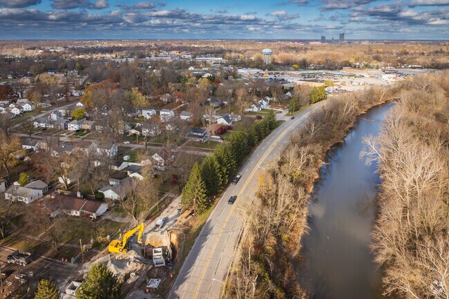 Saint Mary's river borders Indian Village and leads to downtown Fort Wayne.