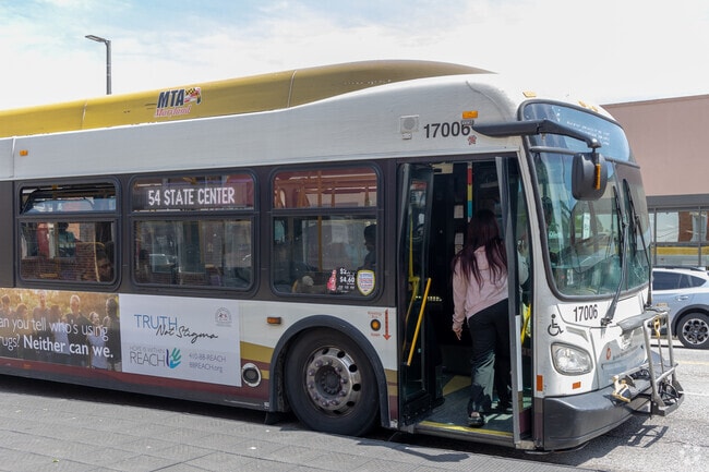 Christopher commuters can catch public transportation on Harford Road.