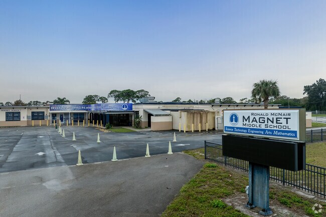 Ronald McNair Magnet Middle School is located on Challenger Drive in Rockledge, Florida.