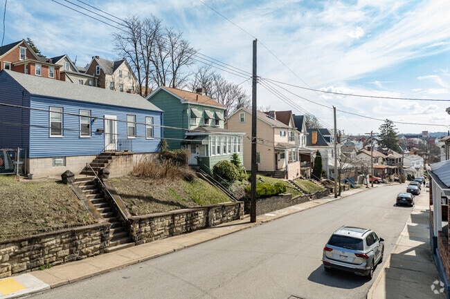Homes in Mount Washington go up and down the hills.