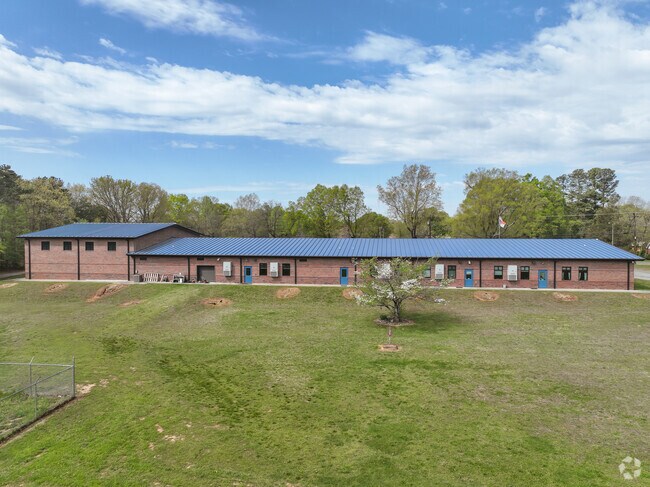 Asbury Academy has a very noticable blue roof.