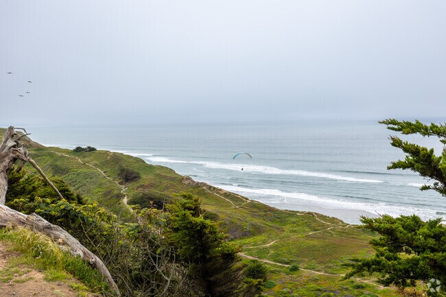 Thornton State Beach is a popular spot for parasailing enthusiasts.
