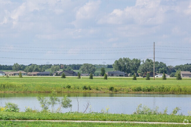 Columbus High School in Columbus has a peaceful pond near the campus.