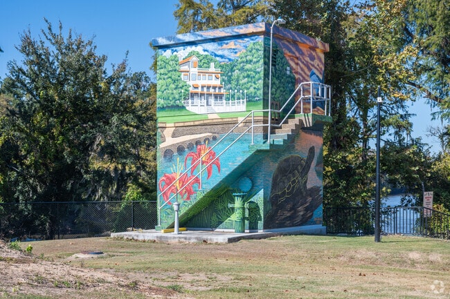 A mural on Spring Run Bridge features the old casino.