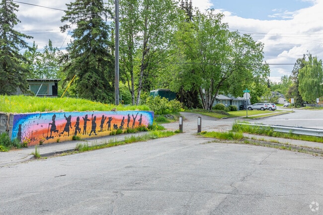 There are some interesting murals in Airport Heights such as this one depicting a sunrise.