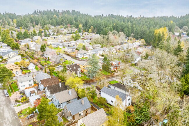 A View Looking Northwest at the Homes and the Tree Lined Streets of the Oak Creek Neighborhood.