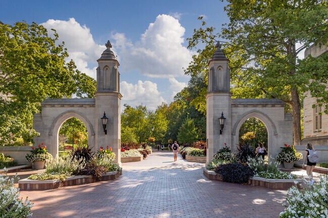 The Sample Gates form the western entrance to the Old Crescent section of the IU campus.