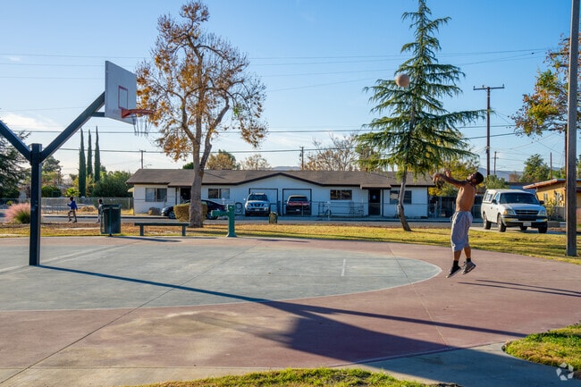 Hit the courts for some hoops at Mistletoe Park in San Jacinto City.