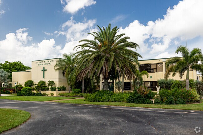 John Neumann Catholic High School in Naples sits on a nicely landscaped property.