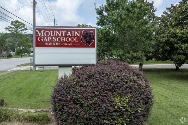 Front sign for Mountain Gap Middle School in Huntsville Alabama.