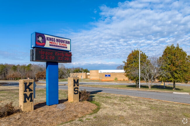 Kings Mountain Middle School campus entrance sign.