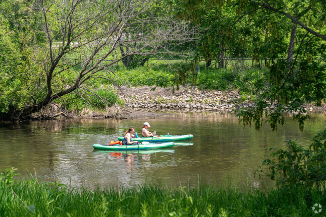 Hobson Village kayakers enjoy a day on the river near the West Branch DuPage River Trail.