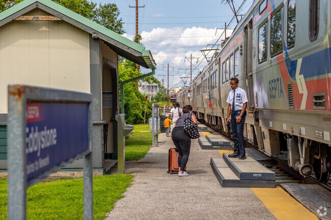 Head to Newark or Center City from Eddystone on Septa Regional Rail.