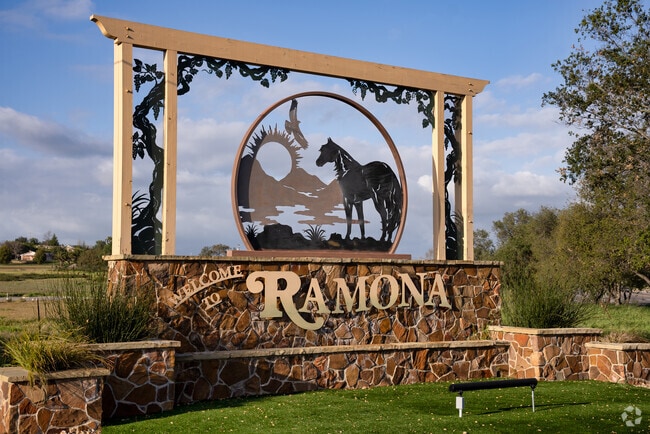 Welcome to Ramona Sign at the Entrance to Ramona at Sunset