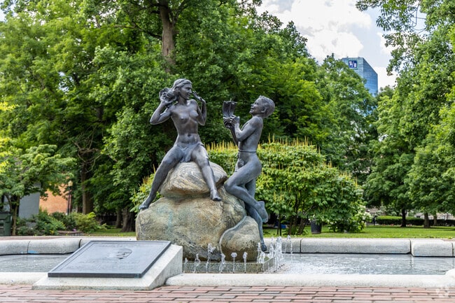 "The Fountain" in Gratz Park was sculpted by New York artist Joseph Pollia in 1933.
