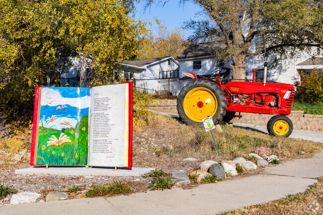 A colorful display adds artistic flair to Solon’s streetscape.