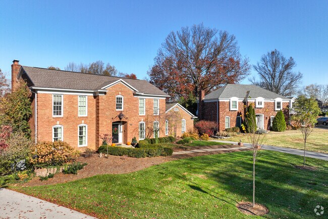 Classic colonial-style homes line the streets of the Hurstbourne neighborhood.