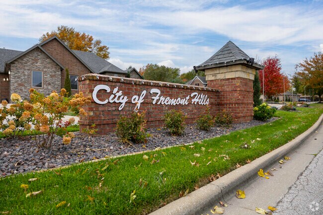City of Fremont Hills sign marks the entrance to this golf community.