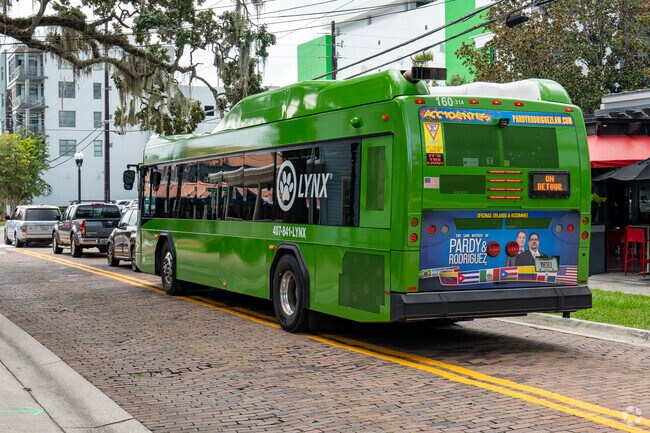 The Lynx Bus makes traveling Thornton Park to downtown Orlando a breeze.