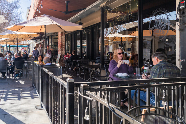 Numerous restaurants line the streets in Downtown Livermore near Wagner Farms