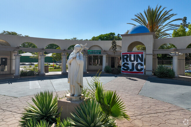 Statue of St. John at at Saint John Of The Cross Catholic School in Lemon Grove CA.