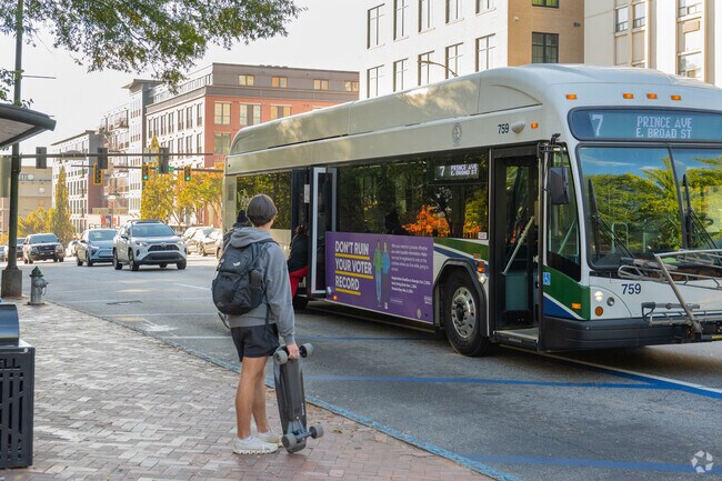 Both the Athens transit bus and university bus provide transportation around Rock Springs.
