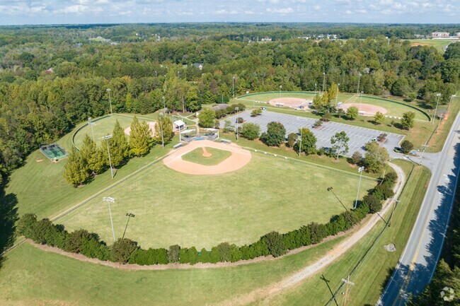 Johnson Street Sports Complex features multiple baseball fields.