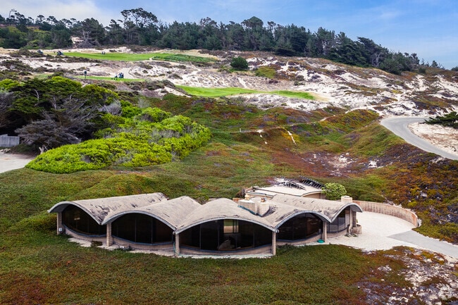 The hugely unique midcentury modern Fanshell Beach House in Pebble Beach, California.