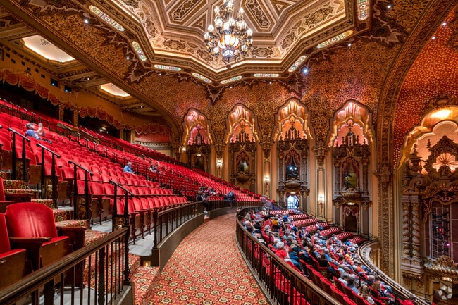 Ohio Theatre stands across the Scioto from East Franklinton in downtown Columbus.