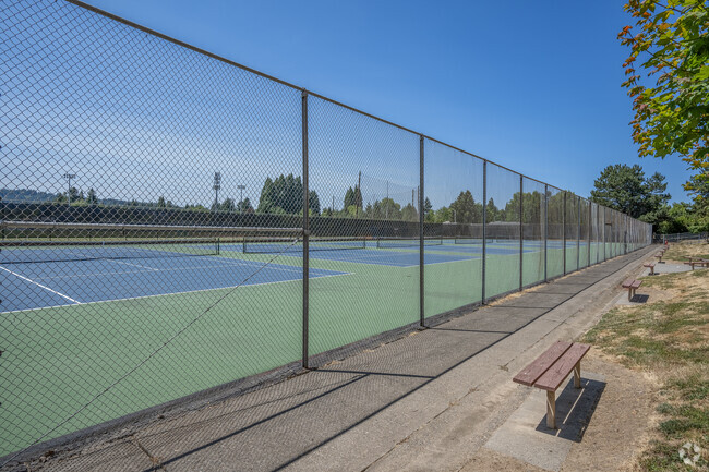 Tennis courts at Aloha High School in Aloha, Oregon.