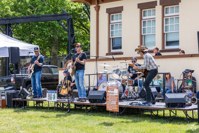 Many bands share the stage at the Steel Mill Street Fair in Florence, NJ.