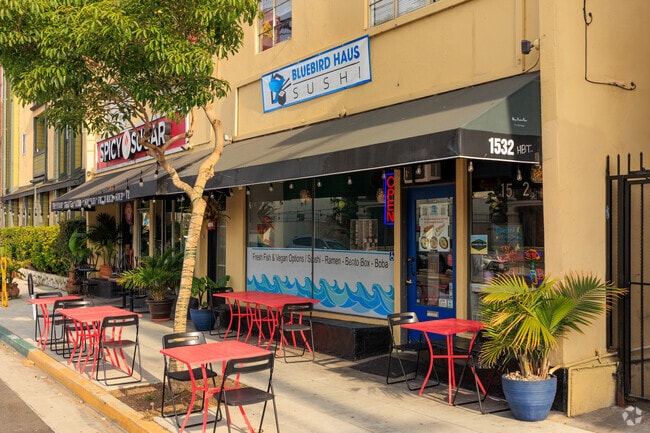 Bluebird Haus is a local sushi restaurant featuring vegan dishes.