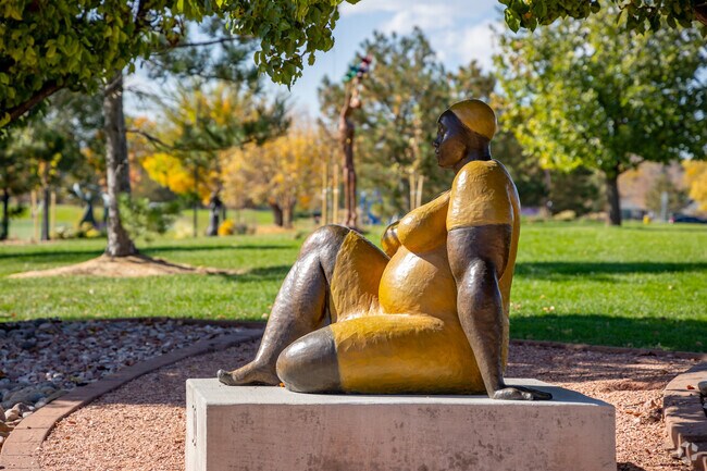 Check out the beautiful art sculptures at Broomfield Commons Park.