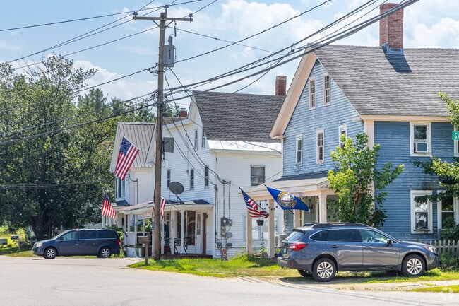 A row of homes in the central Barnstead neighborhood in New Hampshire.