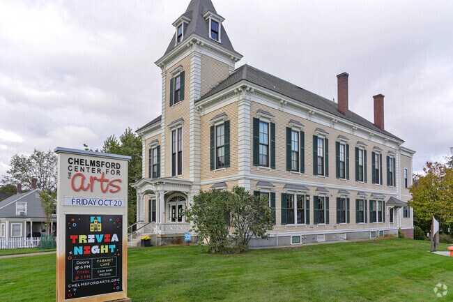 The Chelmsford Center for Arts is in a historical building.
