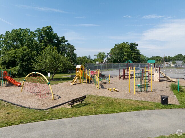 The colorful playground is the kids favorite part of the day at Brook Ave Elementary School.