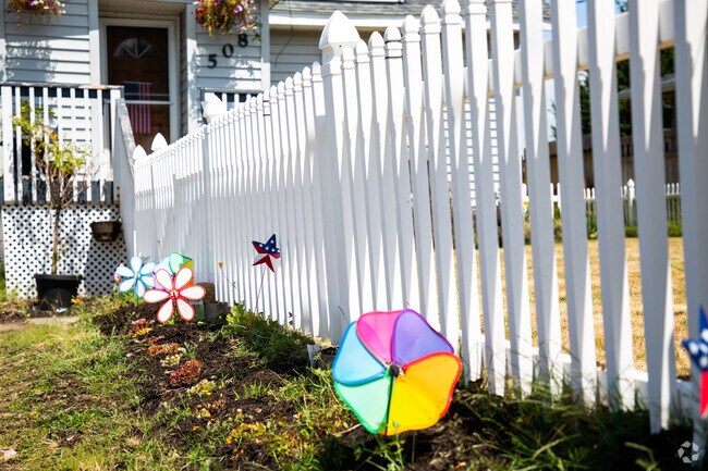 Homes in North Hill often have colorful additions to their yards.