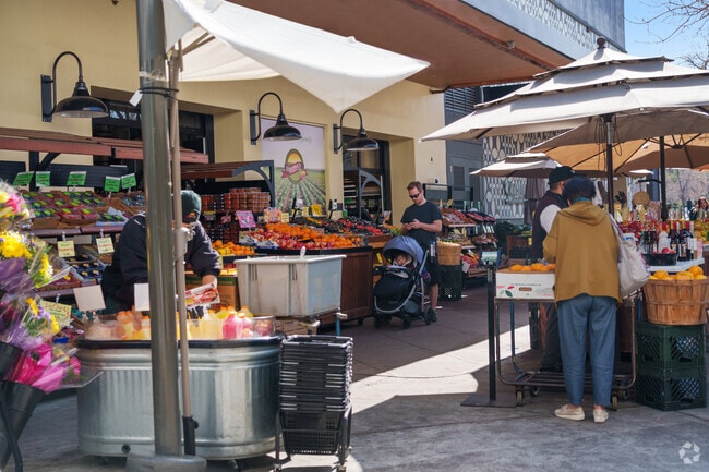 Bustling outdoor market offers fresh finds near West of the Alameda.