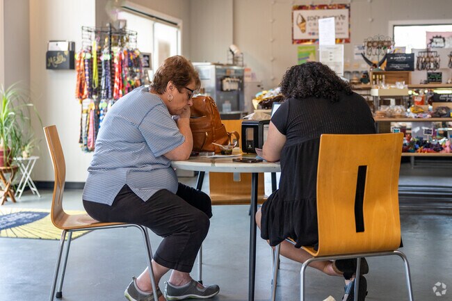 Friends catch up at one of West Wichita many coffee shops and eateries.