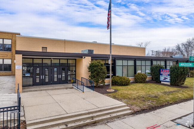 The entry to Lane Intermediate School in West Allis.