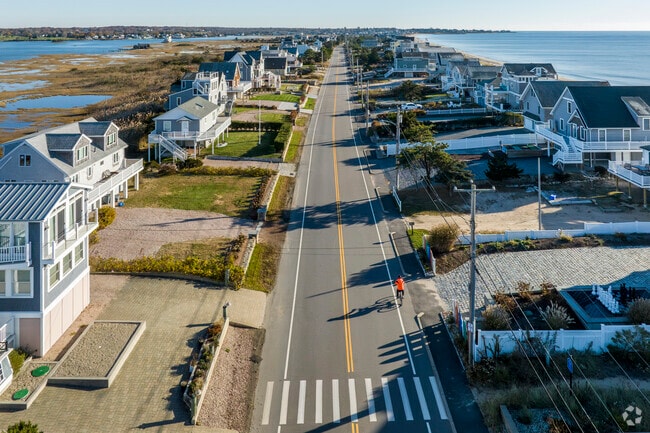 Waterfront homes line the southern coast of Westerly, with many bordering inland ponds.