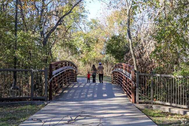 Walking off into the sunset at Forney Community Park is a great way to end the day.