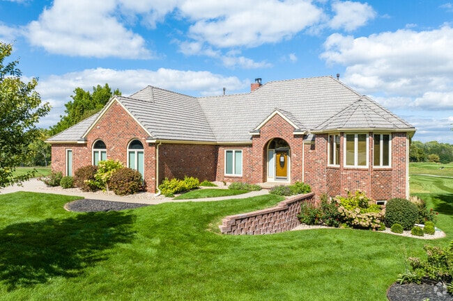 Large traditional homes in Eagle Run commonly feature extensive brickwork.